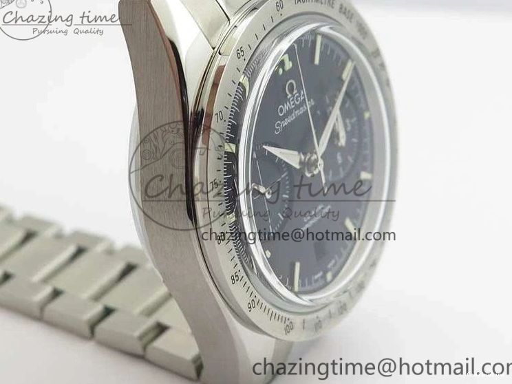 0213 Speedmaster ’57 Co-Axial OMF 1:1 Best Edition Black Dial White Markers On SS Bracelet A Durable 8146